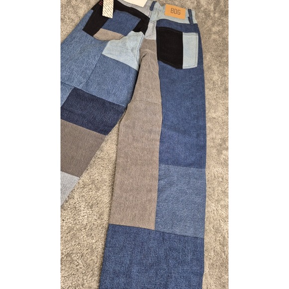 NWT Urban Outfitters BDG Patchwork High Rise Baggy Jeans Women 26x31 Boho Hippie - Picture 8 of 13